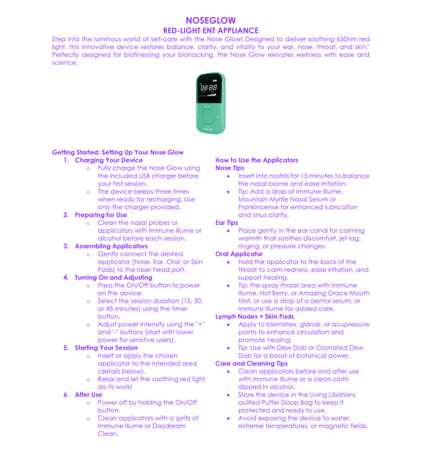 nose glow - red light ear - nose - throat care appliance