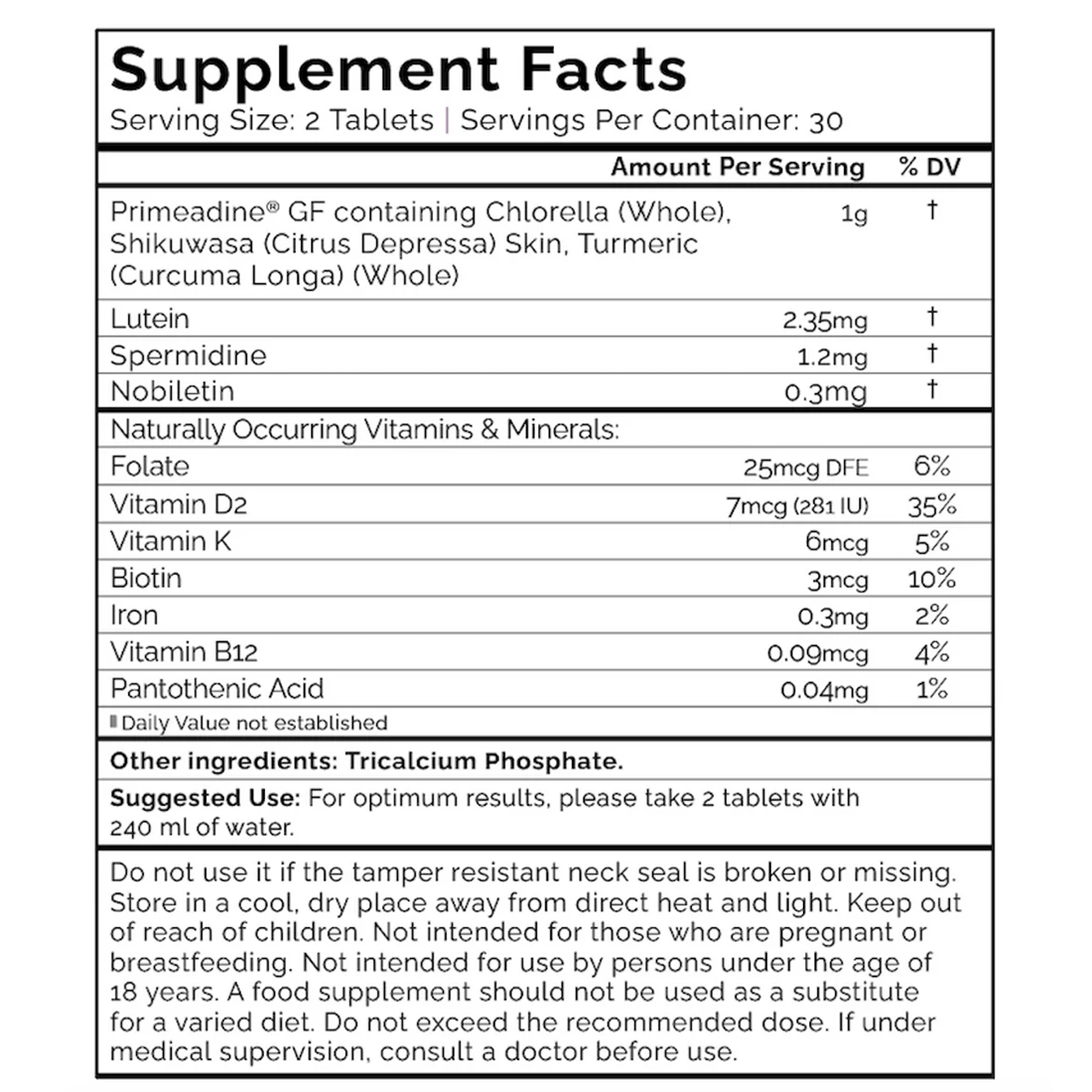 primeadine® (GF gluten-free spermidine supplement) 90 capsules