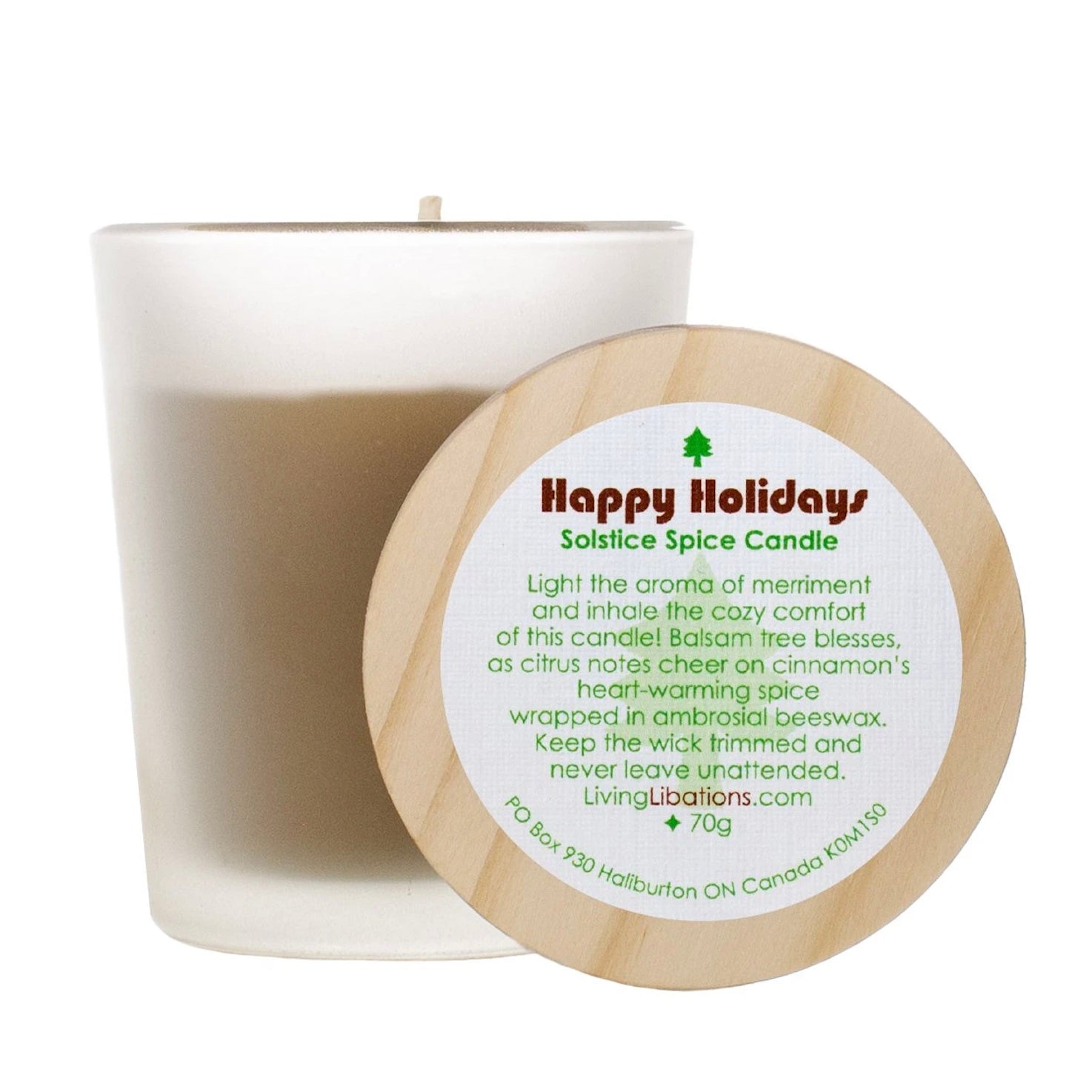 candle - happy holiday solstice spice 70g