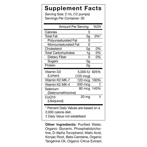 vitamin D3 + K2 + CoQ10 60ml