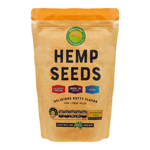 Australian-grown pesticide-free hulled hemp seeds 450g