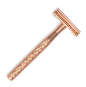 rose gold safety razor with 10 replacement blades